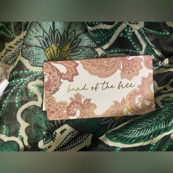 NWT Band of the Free Bonnie Emerald Black Floral Boho Gypsy Bodysuit Size Small - Picture 12 of 12